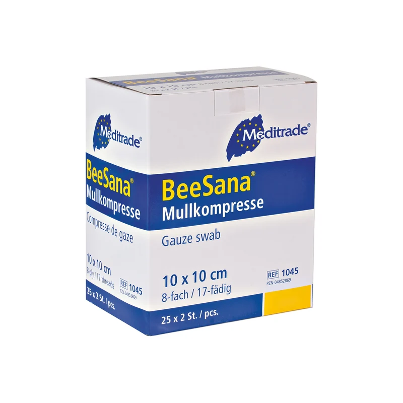 Mullkompresse 10 x 10 cm steril 25 x 2 Stück | Packung (50 Stück)