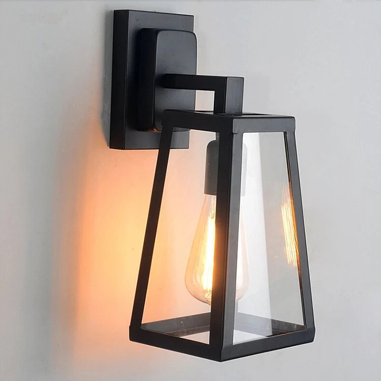 Industrielle Glas-Wandlampe