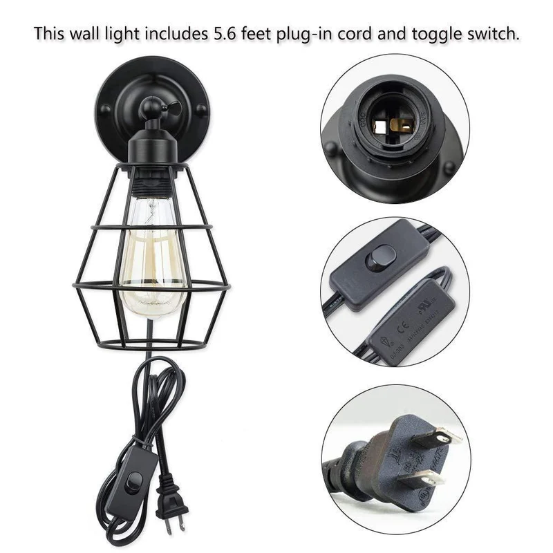 Industrielle Käfig Wandlampe