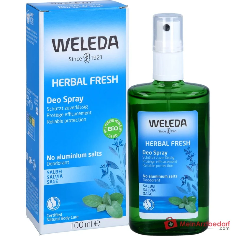 Weleda Herbal Fresh Deo Spray Salbeiöl Pumpspray, 100 ml