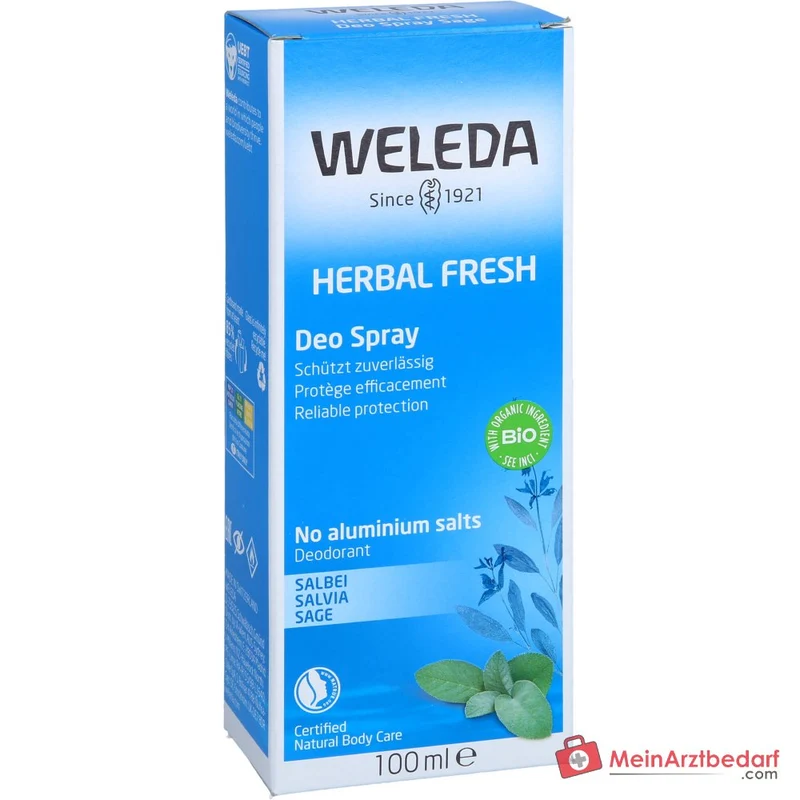 Weleda Herbal Fresh Deo Spray Salbeiöl Pumpspray, 100 ml