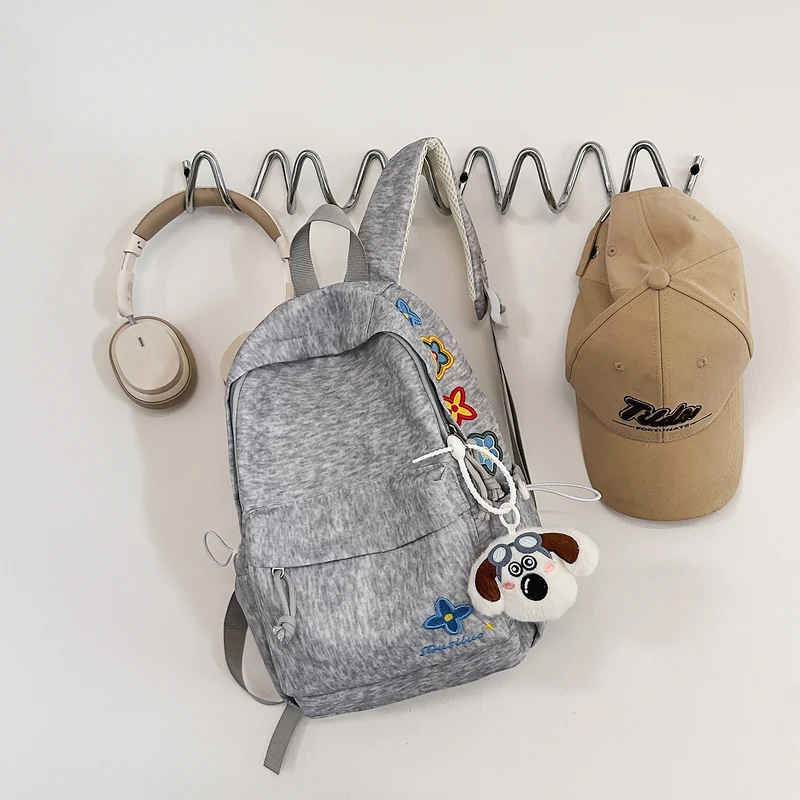 Casual Floral-Stickerei Rucksack Karnz