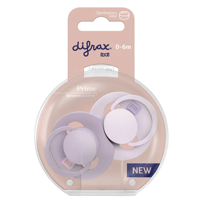 Difrax Lovi Dynamic Fopspeen 0-6 Lilac/Violet 2 stuks