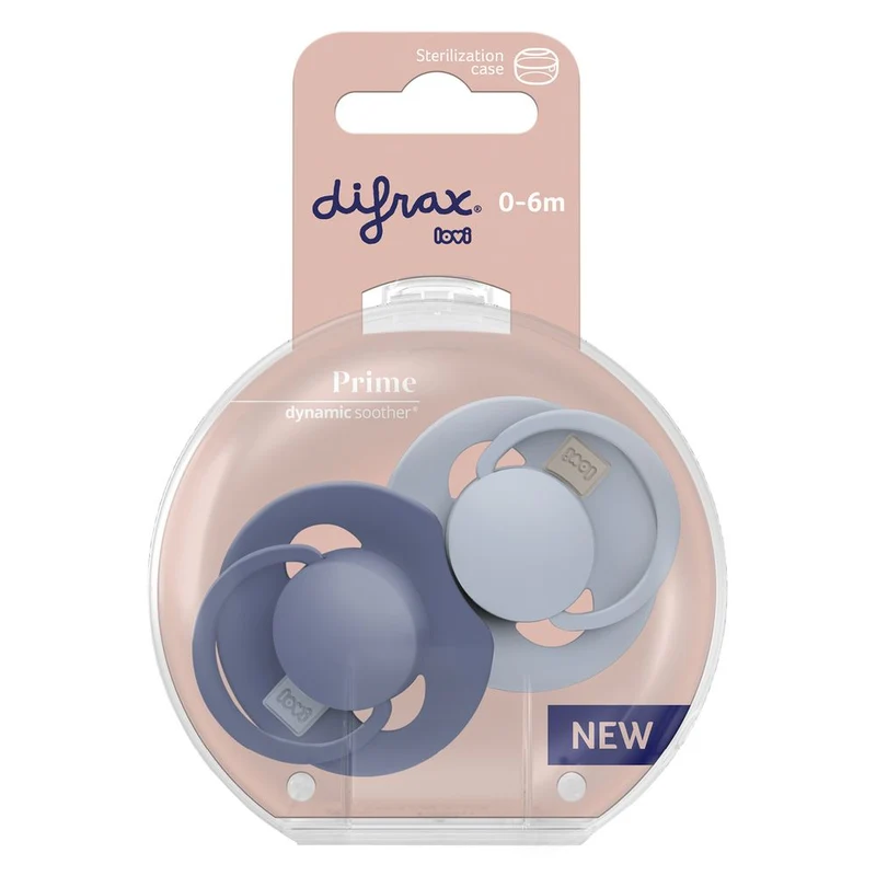 Difrax Lovi Dynamic Fopspeen 0-6m Baby Blue/Blue 2 stuks