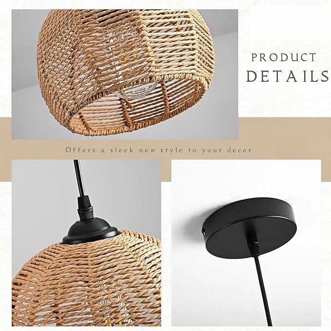 Boho-Chic Geflochtene Pendelleuchte