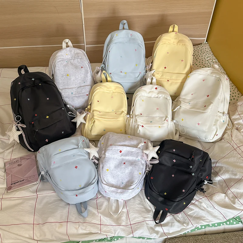 Lässiger bestickter Stern-Rucksack Karnz