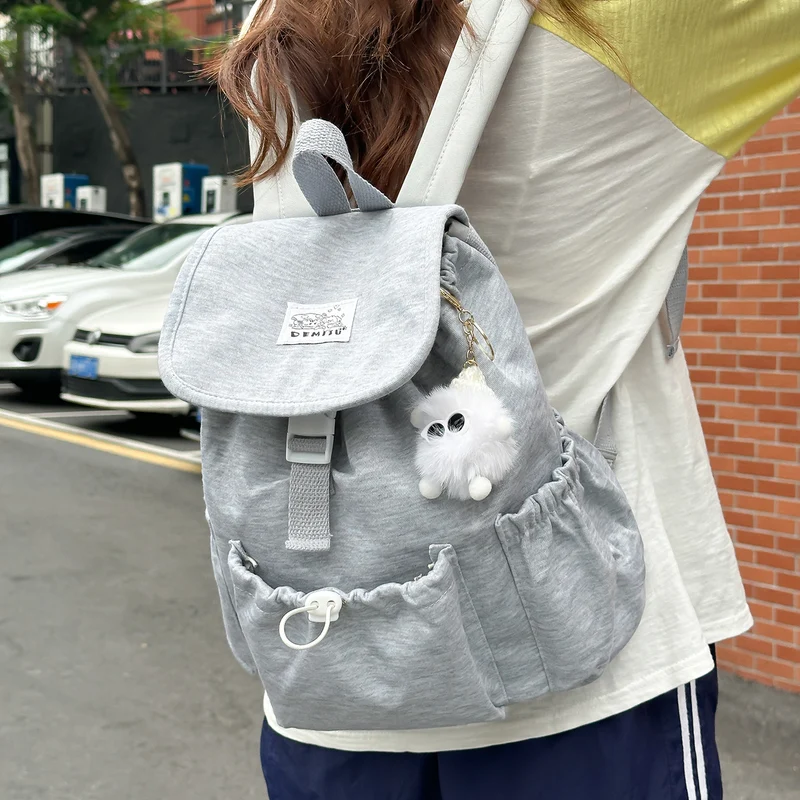 Lässiger Kordelzug Klappen Rucksack Karnz