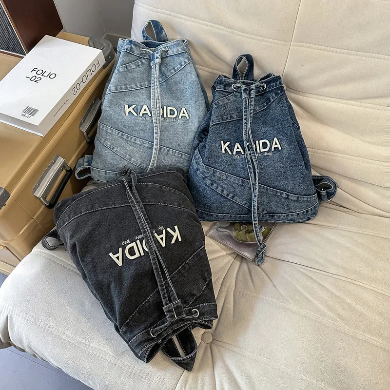 Legere Drawstring Denim Rucksack Karnz