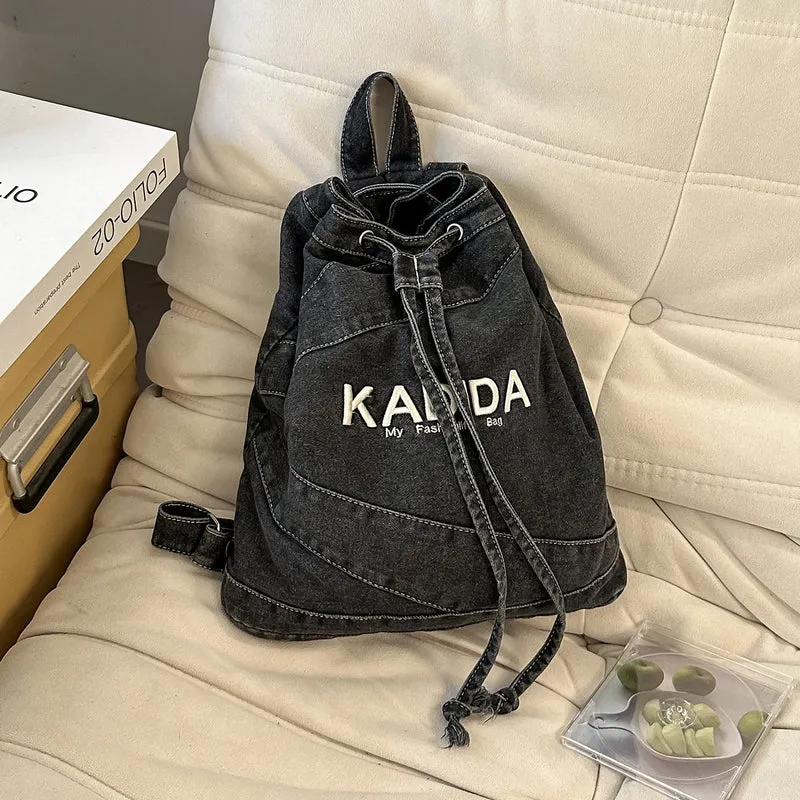 Legere Drawstring Denim Rucksack Karnz