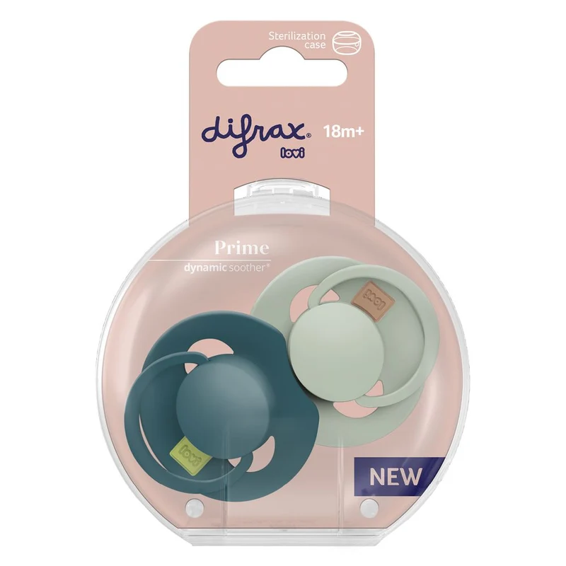 Difrax Lovi Dynamic Fopspeen 18+m Pistachio/Green 2 stuks