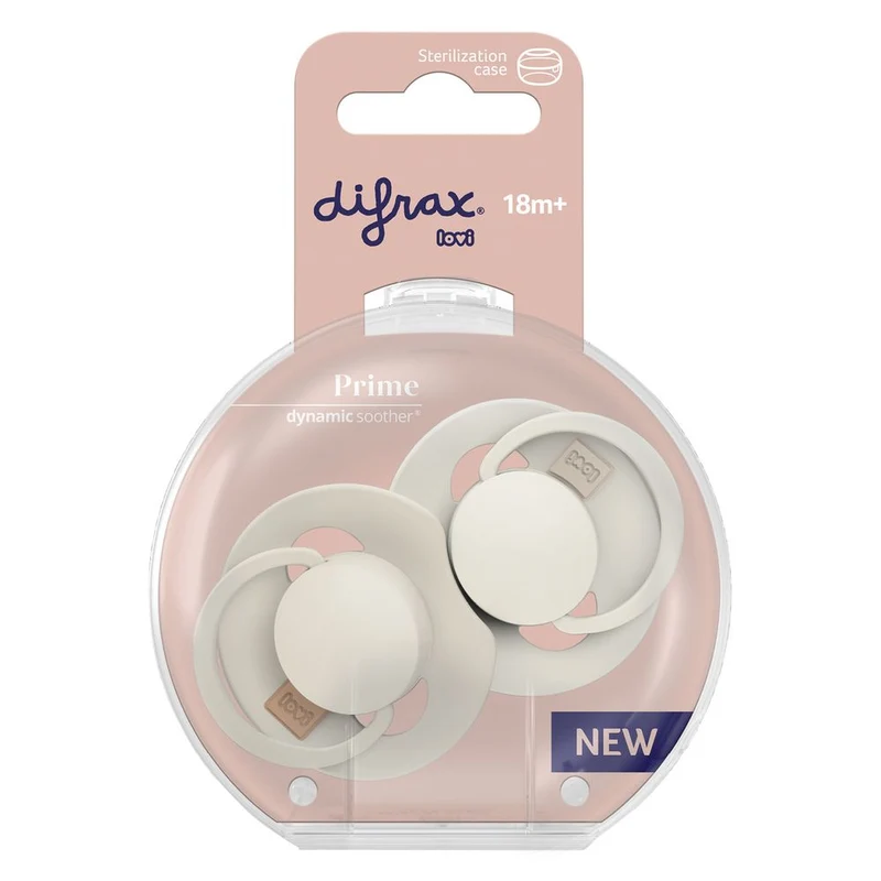 Difrax Lovi Dynamic Fopspeen 18+m Coconut/Ivory 2 stuks