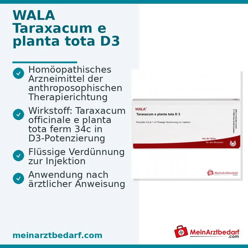 WALA Taraxacum e planta tota D3 Taraxacum officinale Ampullen, 10 x 1 ml