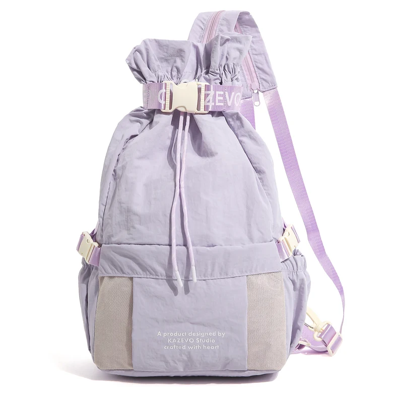 Lässiger Drawstring-Rucksack mit Netztaschen Karnz