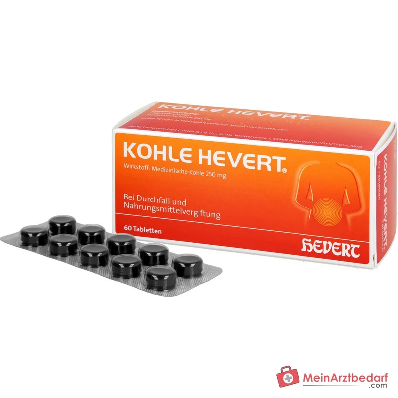 Hevert Kohle Tabletten, 60 St.