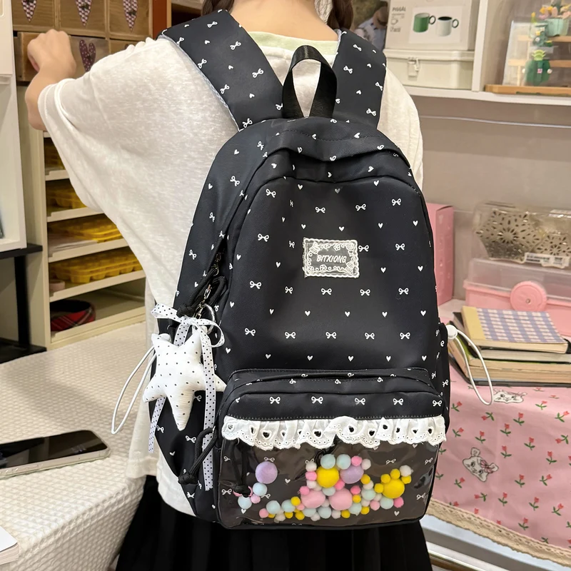 Verspielt mit Schleifenverzierung Schulrucksack Karnz