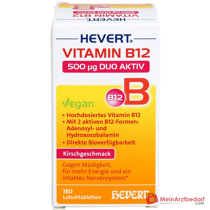 Hevert Vitamin B12 500 µg Duo Aktiv Lutschtabletten, 180 St.