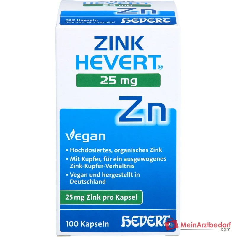Hevert Zink 25 mg Kapseln, 100 St.