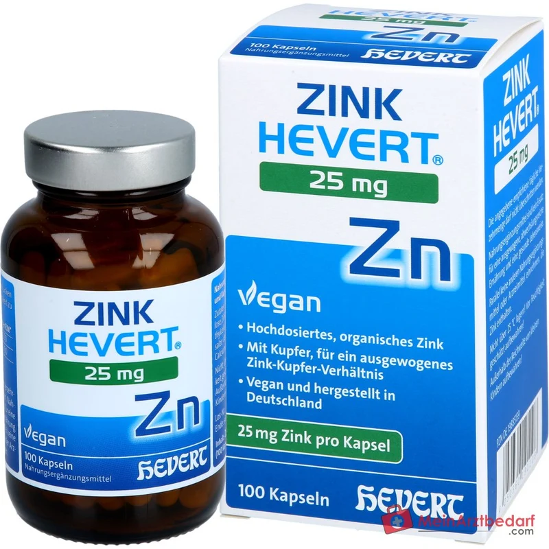 Hevert Zink 25 mg Kapseln, 100 St.