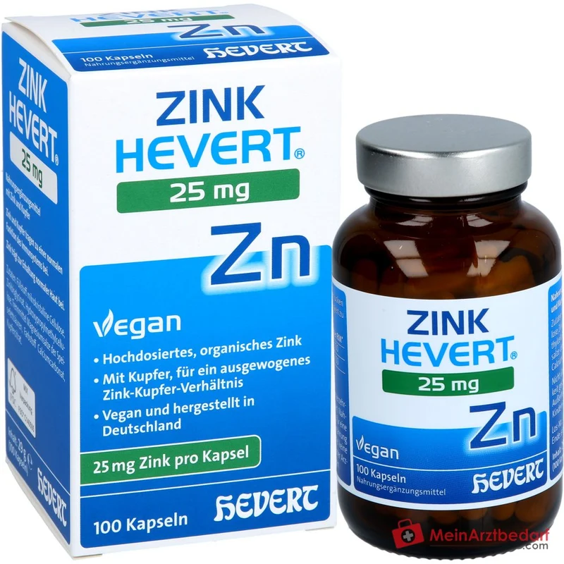 Hevert Zink 25 mg Kapseln, 100 St.