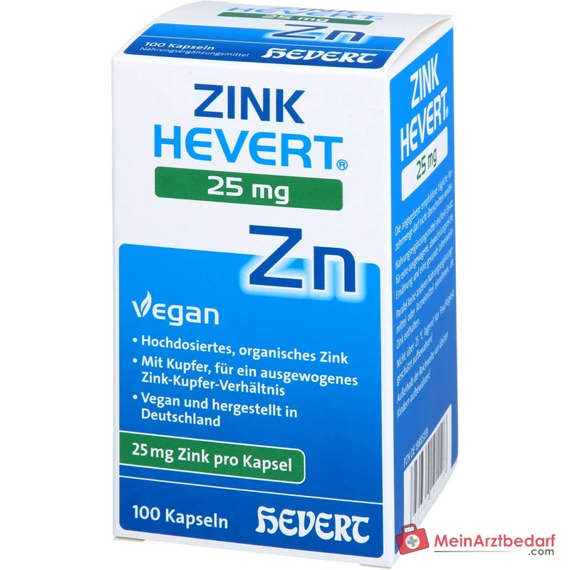 Hevert Zink 25 mg Kapseln, 100 St.