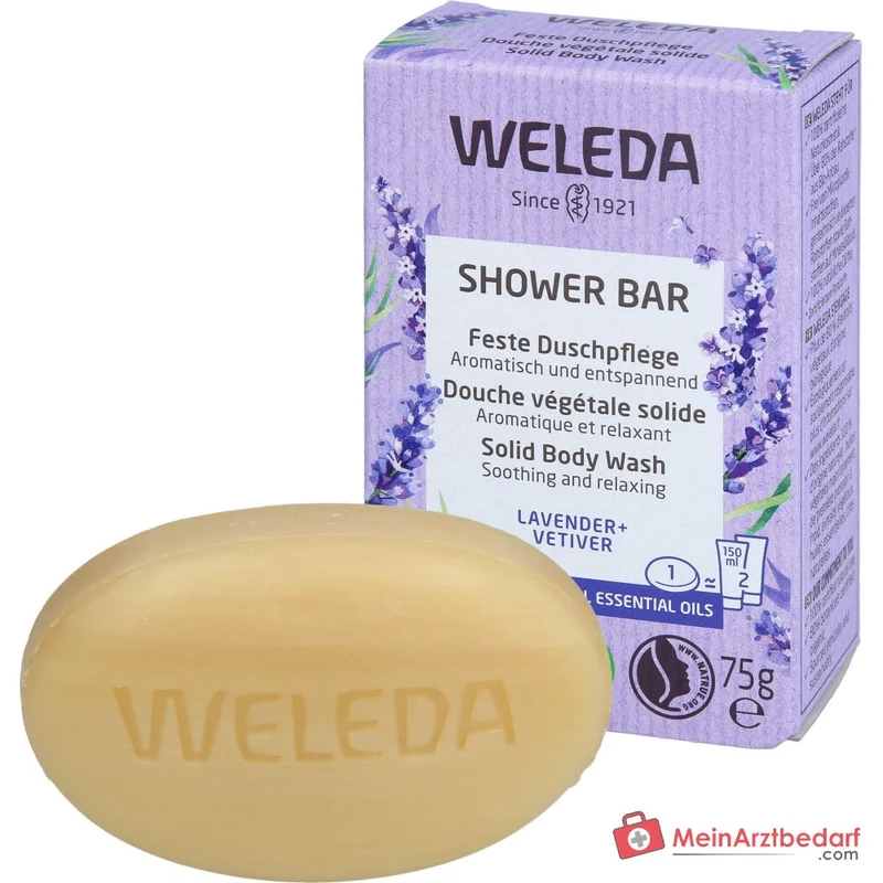 Weleda Feste Duschpflege Lavender & Vetiver mit Bio-Sheabutter, 75 g