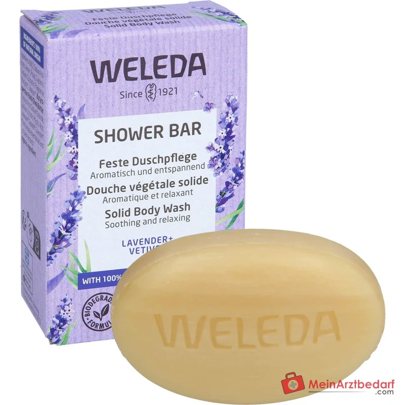 Weleda Feste Duschpflege Lavender & Vetiver mit Bio-Sheabutter, 75 g