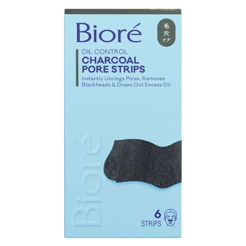 Biore Diep Reinigende Poriestrips met Houtskool Vette Huid 6 stuks