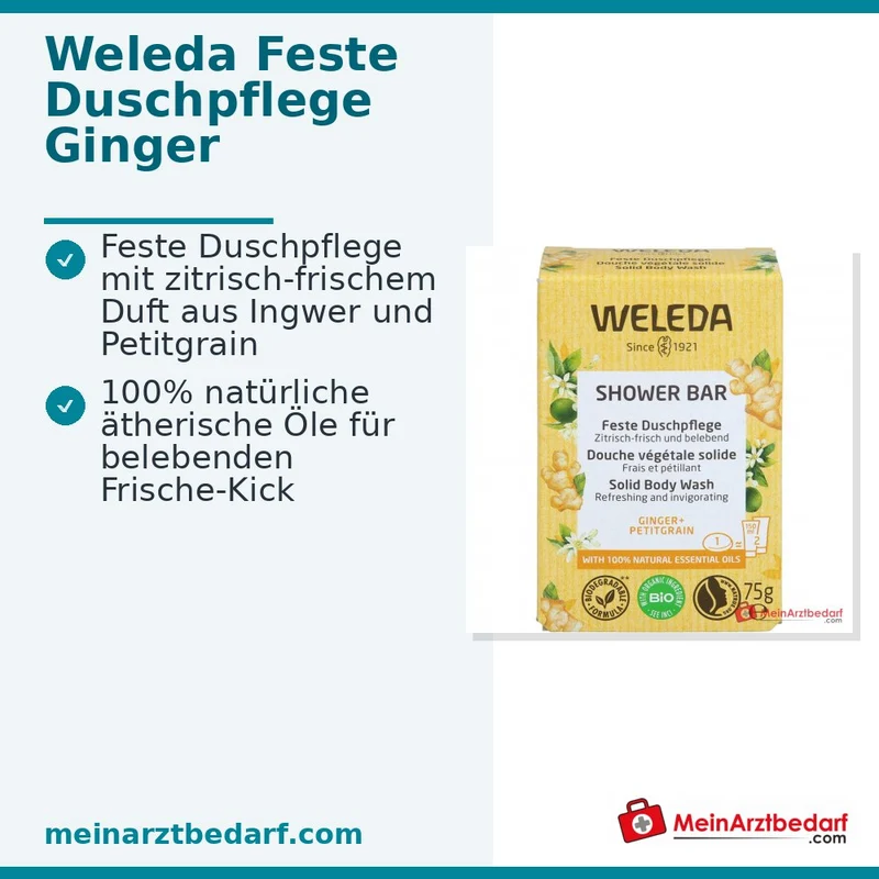 Weleda Feste Duschpflege Ginger + Petitgrain, 75 g