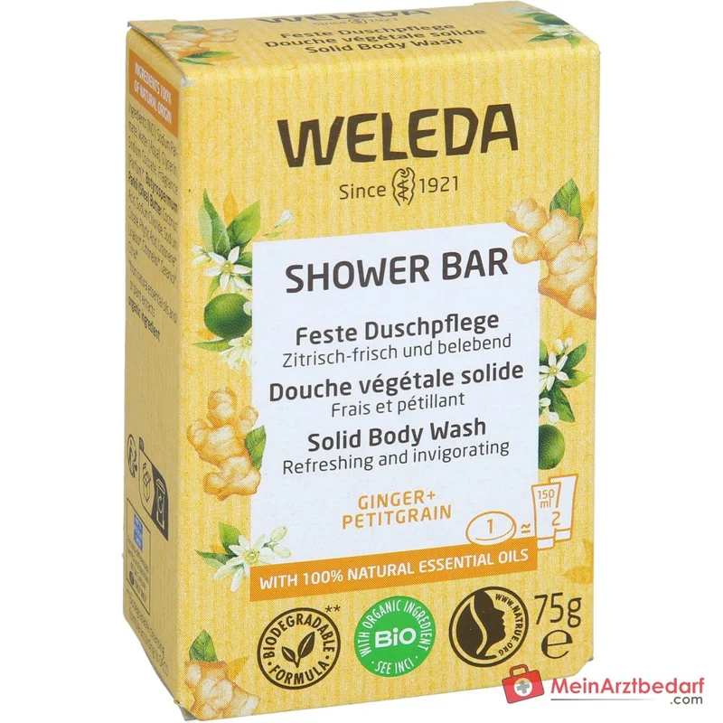 Weleda Feste Duschpflege Ginger + Petitgrain, 75 g