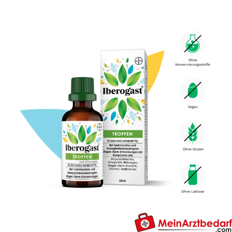 Bayer Iberogast Flüssigkeit 50 ml, pflanzlich, bei Reizmagen und Magen-Darm-Beschwerden