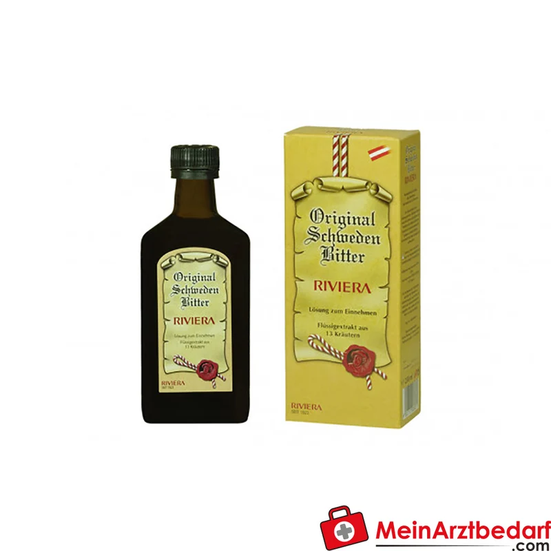 Riviera Original Schwedenbitter 500 ml pflanzliches Arzneimittel bei Völlegefühl und Blähungen