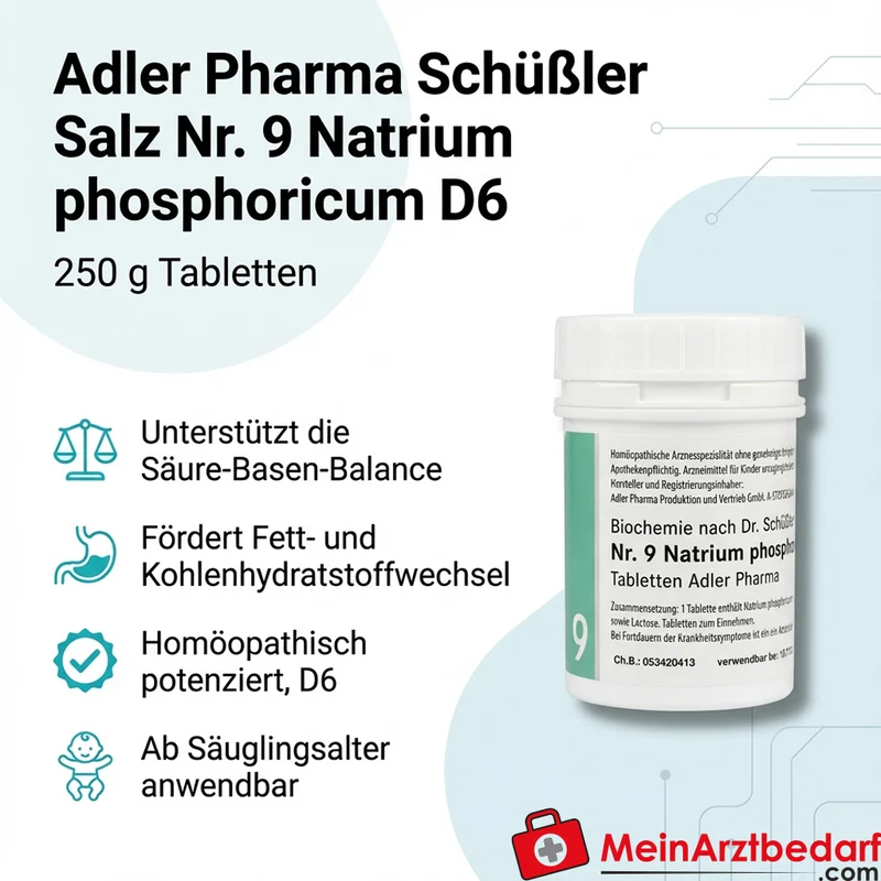 Adler Pharma Schüßler Salz Nr. 9 Natrium phosphoricum D6 Tabletten 250 g