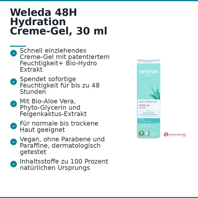 Weleda 48H Hydration Creme-Gel, 30 ml