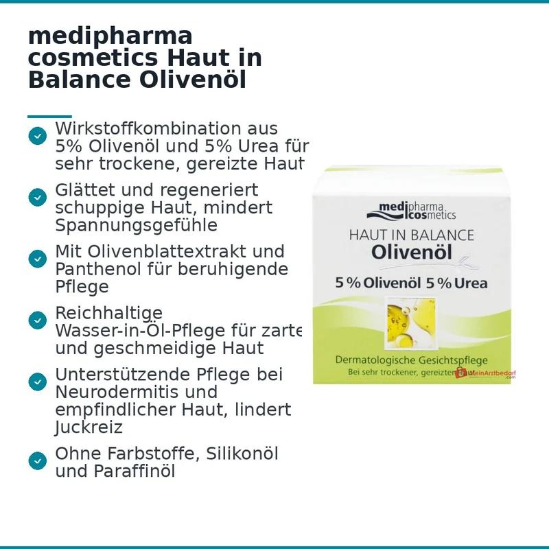 medipharma cosmetics Haut in Balance Olivenöl Dermatologische Gesichtspflege Creme, 50 ml