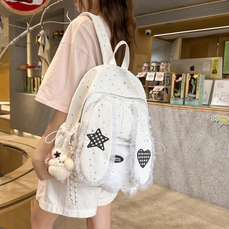 Verspielt Hasenohren-Design Rucksack Karnz
