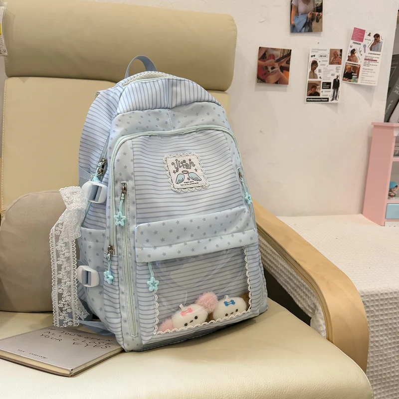 Trendige gestreifte Schulrucksack Karnz