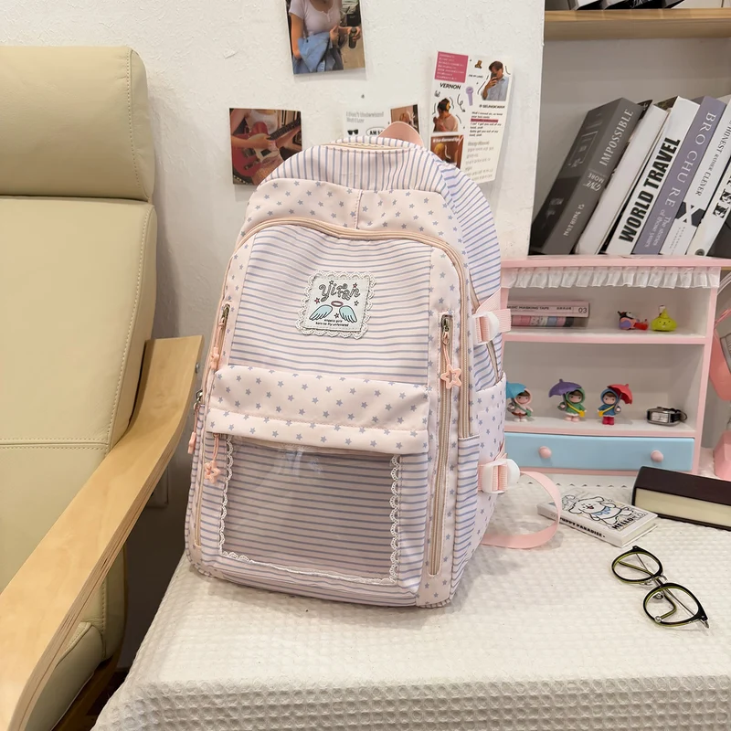 Trendige gestreifte Schulrucksack Karnz