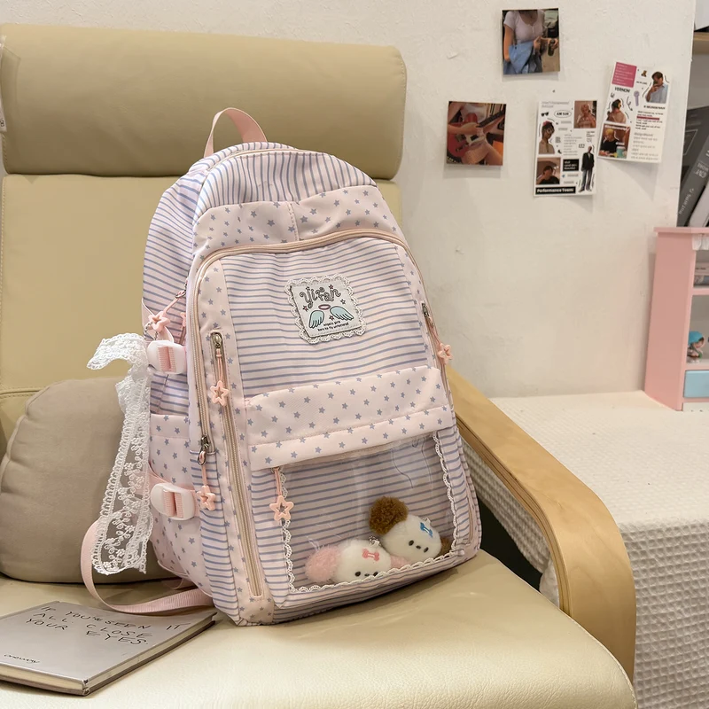 Trendige gestreifte Schulrucksack Karnz