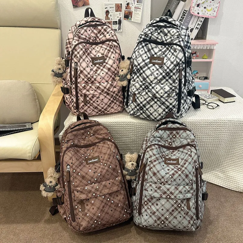 Stilvolles Karomuster Design Schulrucksack Karnz