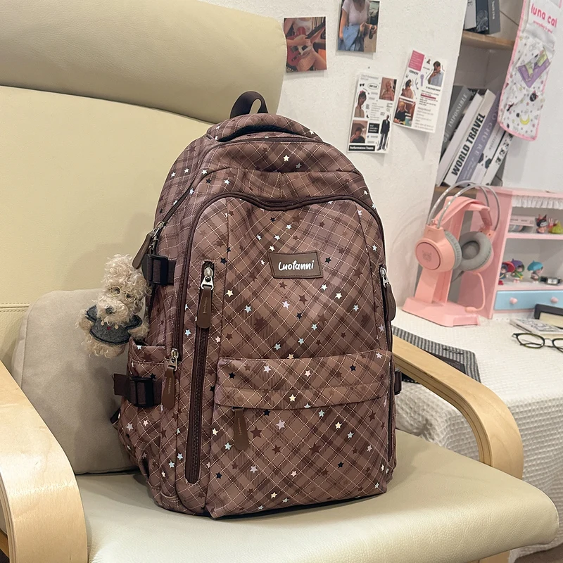 Stilvolles Karomuster Design Schulrucksack Karnz