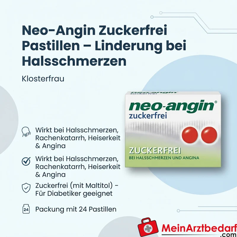Klosterfrau Neo-Angin zuckerfrei Pastillen 24 Stück gegen Halsschmerzen