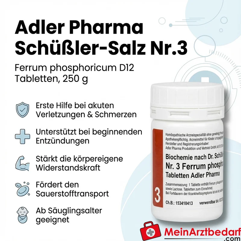 Adler Pharma Schüßler-Salz Nr.3 Ferrum phosphoricum D12 Tabletten 250 g