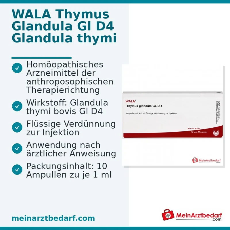 WALA Thymus Glandula Gl D4 , 10 x 1 ml Ampullen