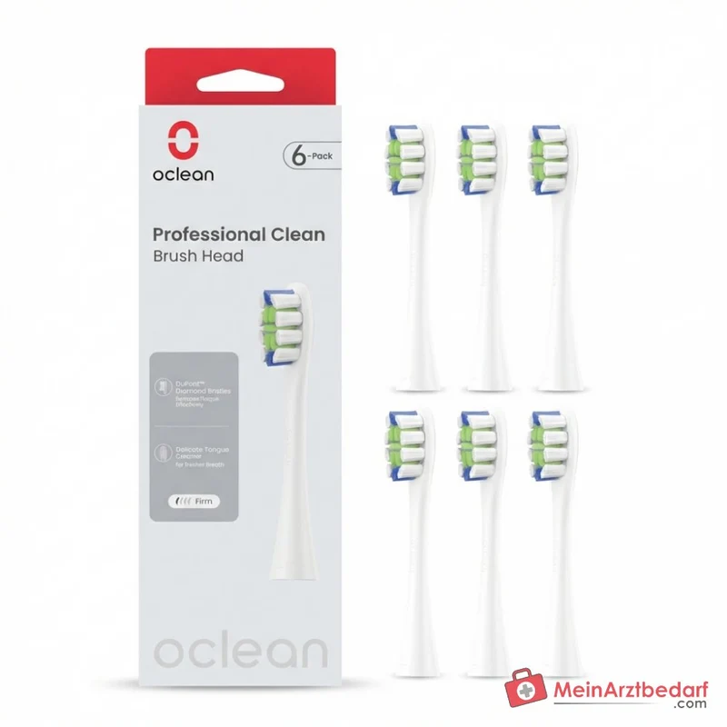 Oclean Professional Clean Bürstenkopf 6er-Pack mit DuPont Diamantborsten