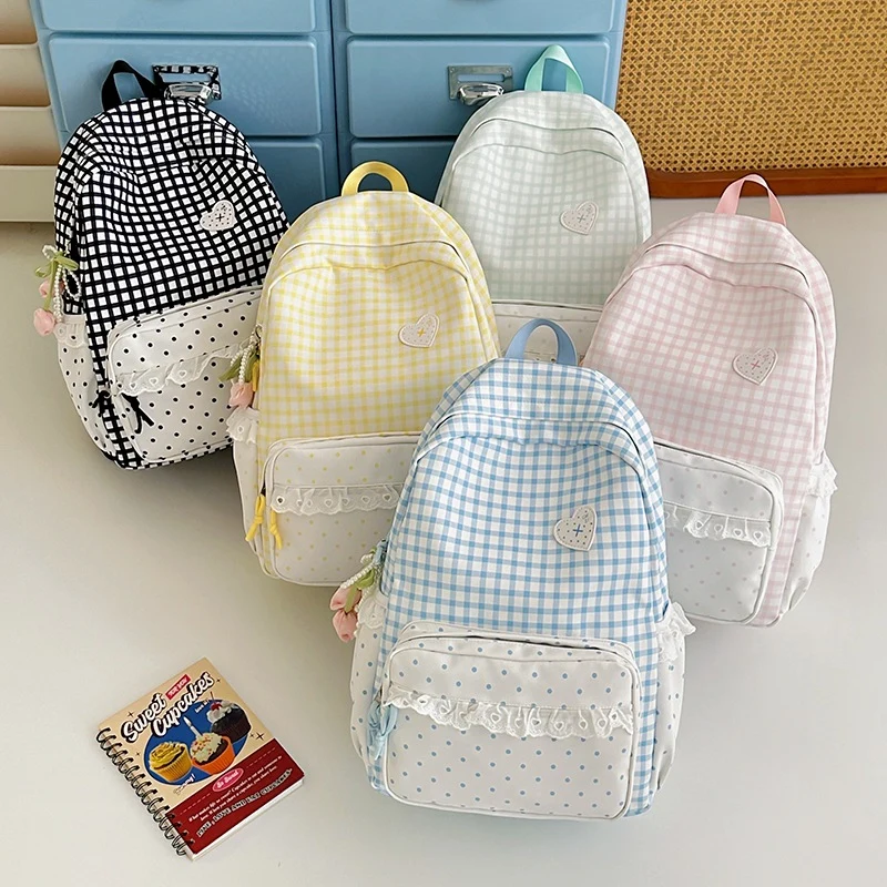 Stylisher Gingham-Muster Rucksack Karnz