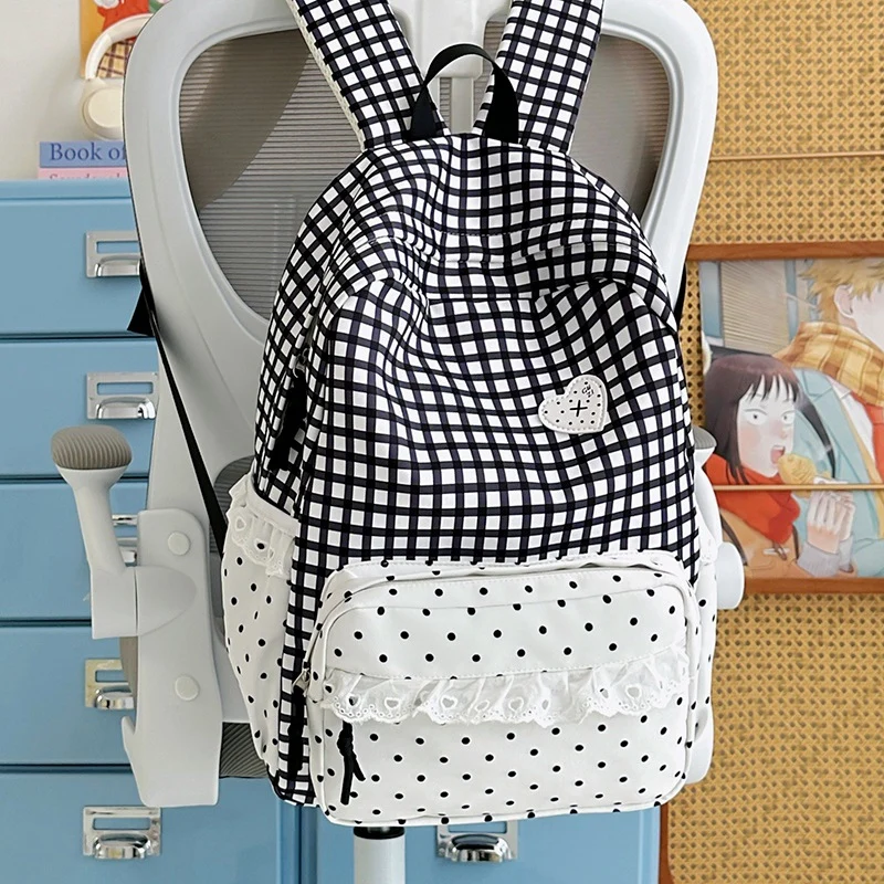 Stylisher Gingham-Muster Rucksack Karnz