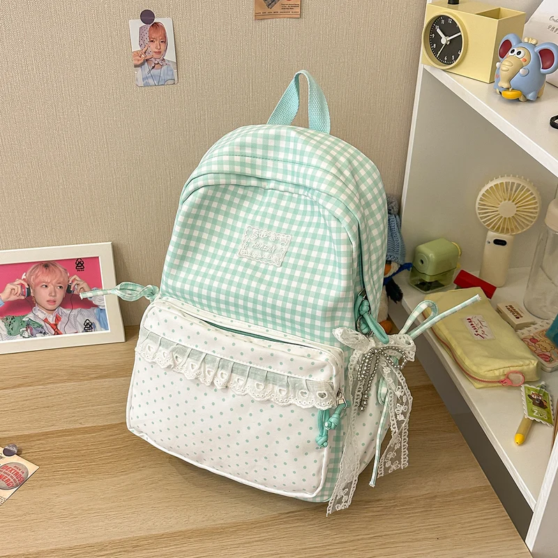 Stylisher Gingham-Muster Rucksack Karnz