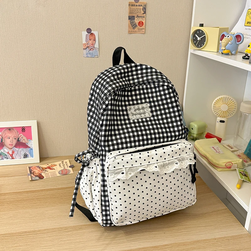 Stylisher Gingham-Muster Rucksack Karnz