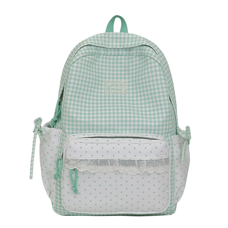 Stilvolle Gingham-Muster-Rucksack Karnz