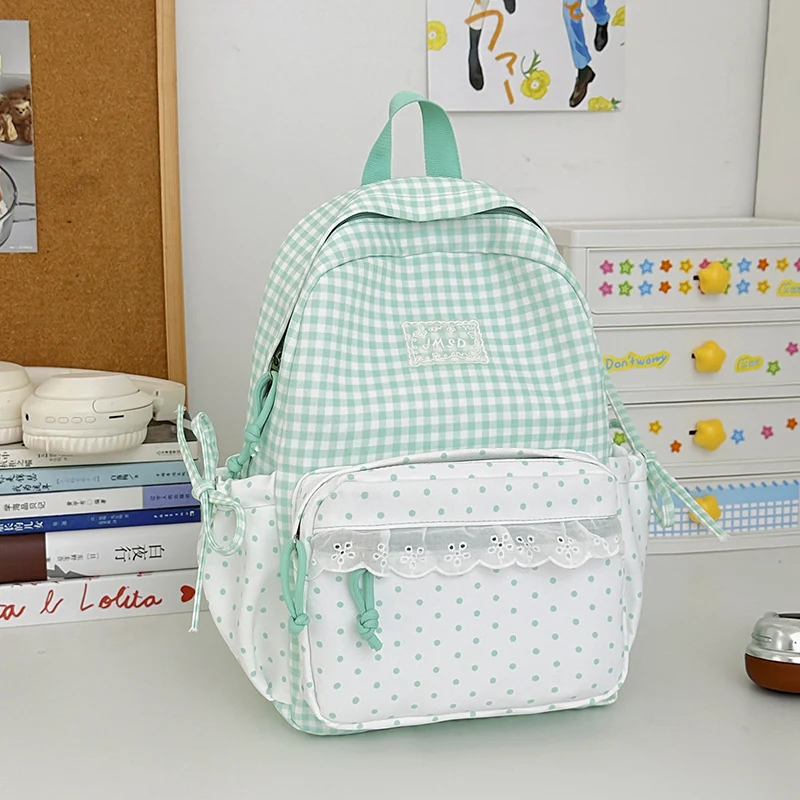 Stilvolle Gingham-Muster-Rucksack Karnz
